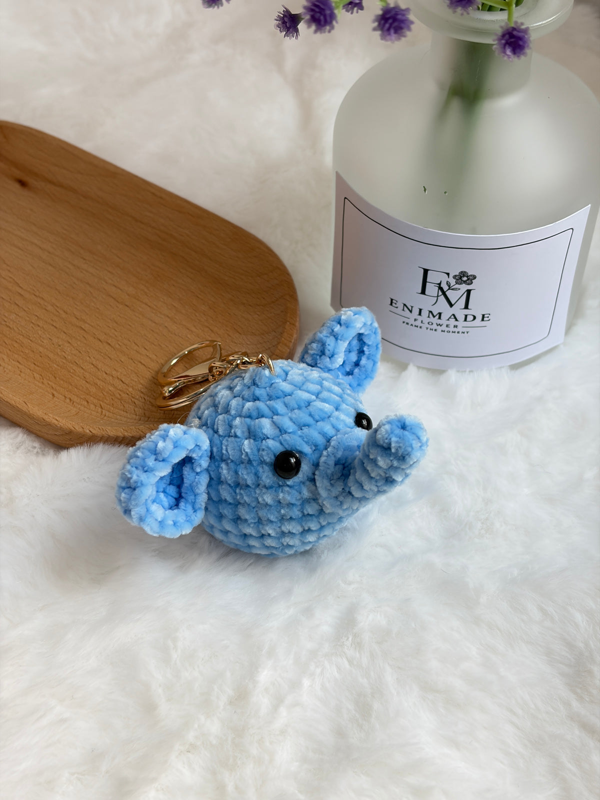 Mini Elephant Keychain 🐘 | Chenille Yarn