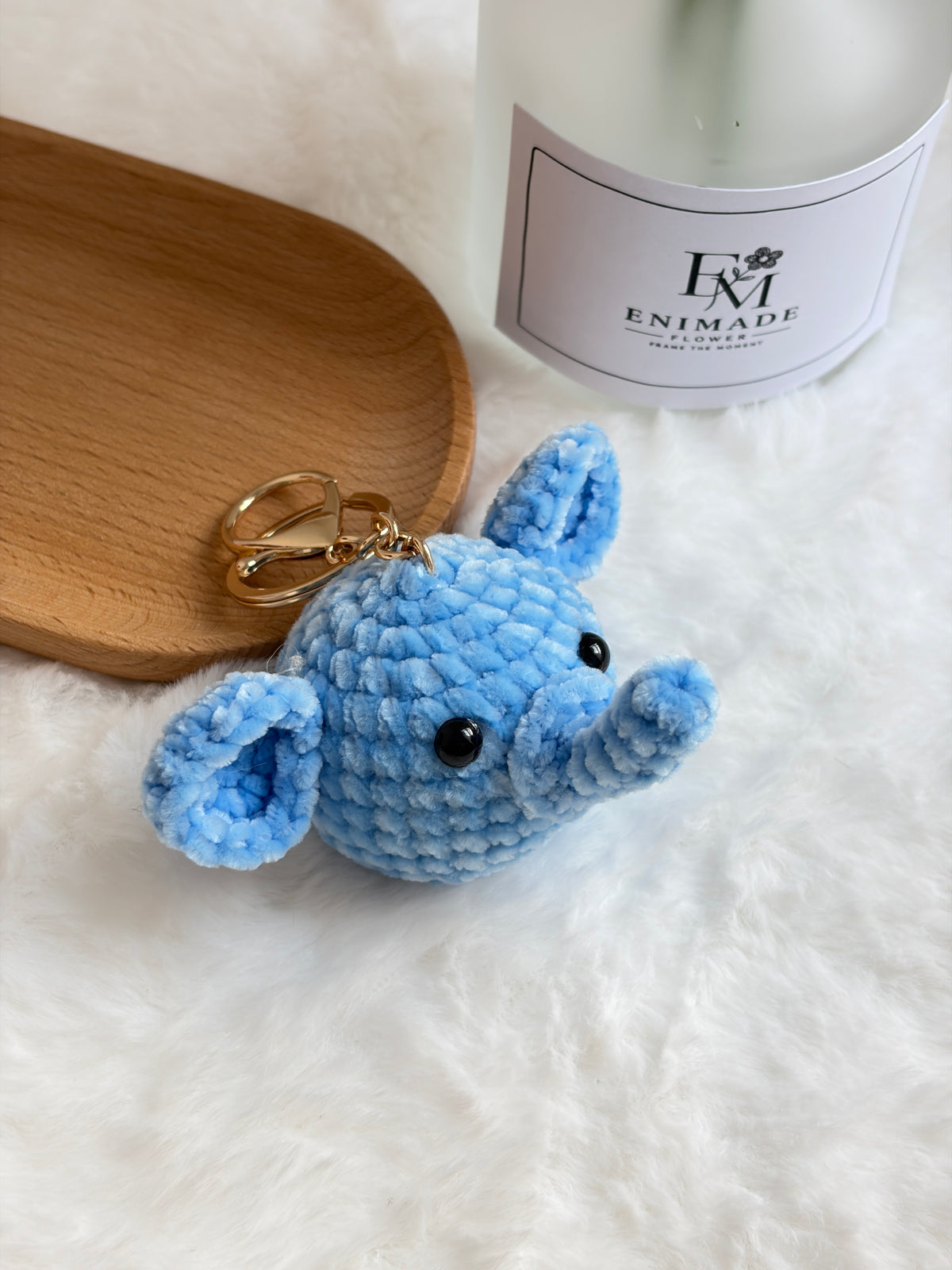 Mini Elephant Keychain 🐘 | Chenille Yarn