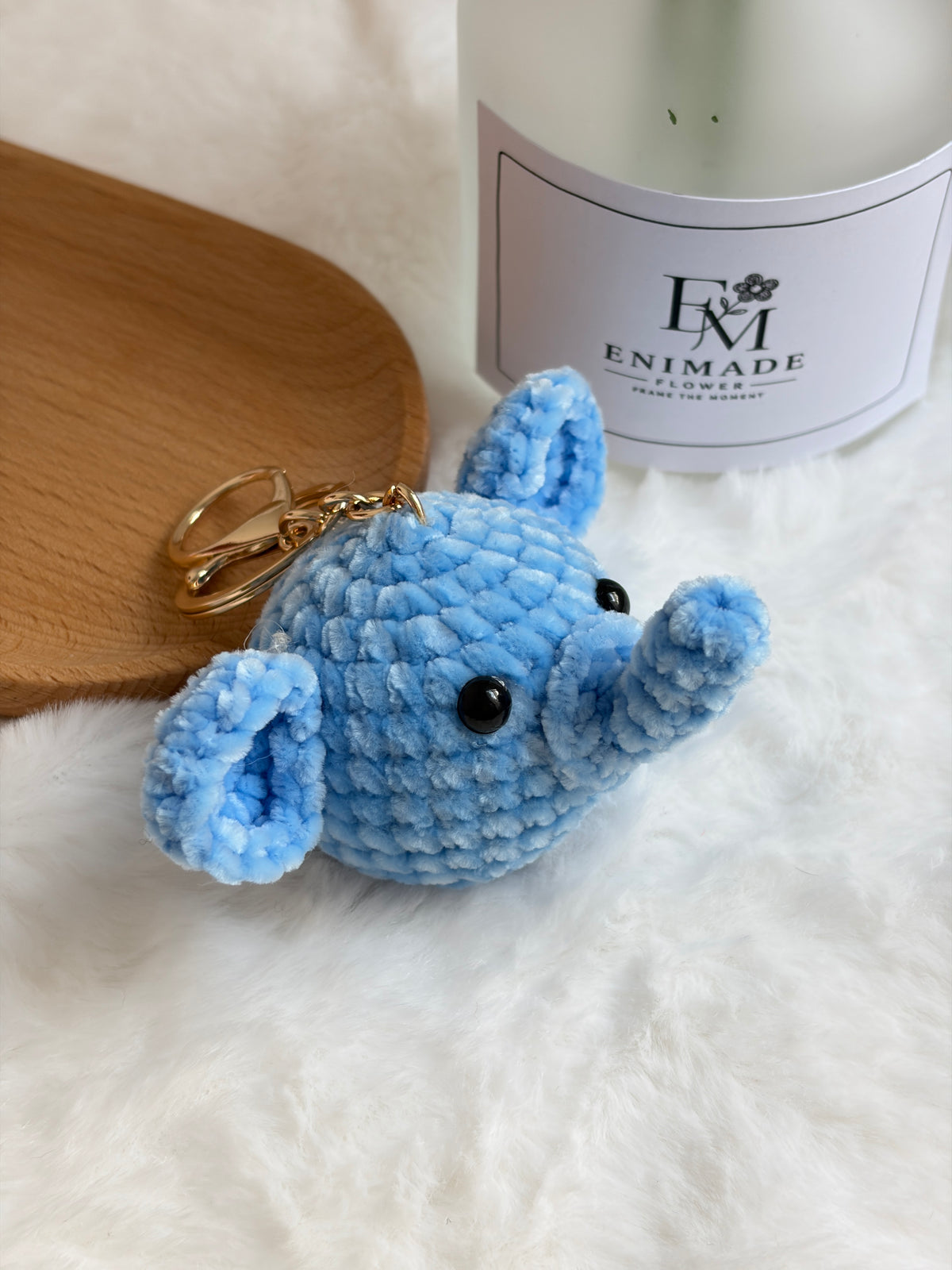 Mini Elephant Keychain 🐘 | Chenille Yarn