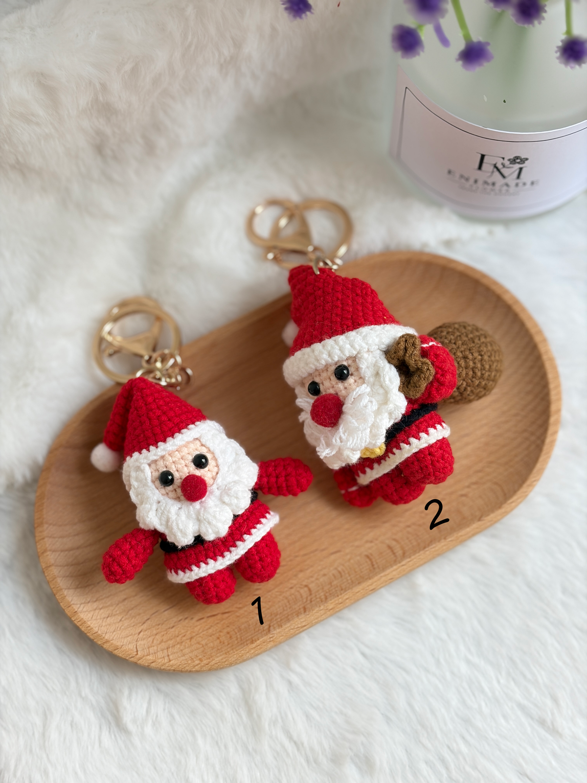 🎄 Merry Christmas Keychain | Santa | Hat | Glove | Wreath | Candy Cane | Bunny 🎅🎁