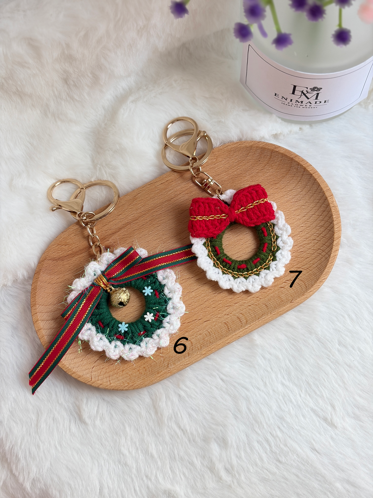 🎄 Merry Christmas Keychain | Santa | Hat | Glove | Wreath | Candy Cane | Bunny 🎅🎁