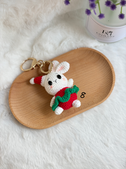 🎄 Merry Christmas Keychain | Santa | Hat | Glove | Wreath | Candy Cane | Bunny 🎅🎁
