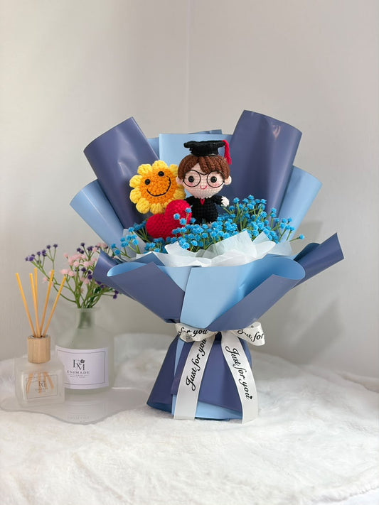 💙 Smiling Sunflower Love Graduation Bouquet 🎓