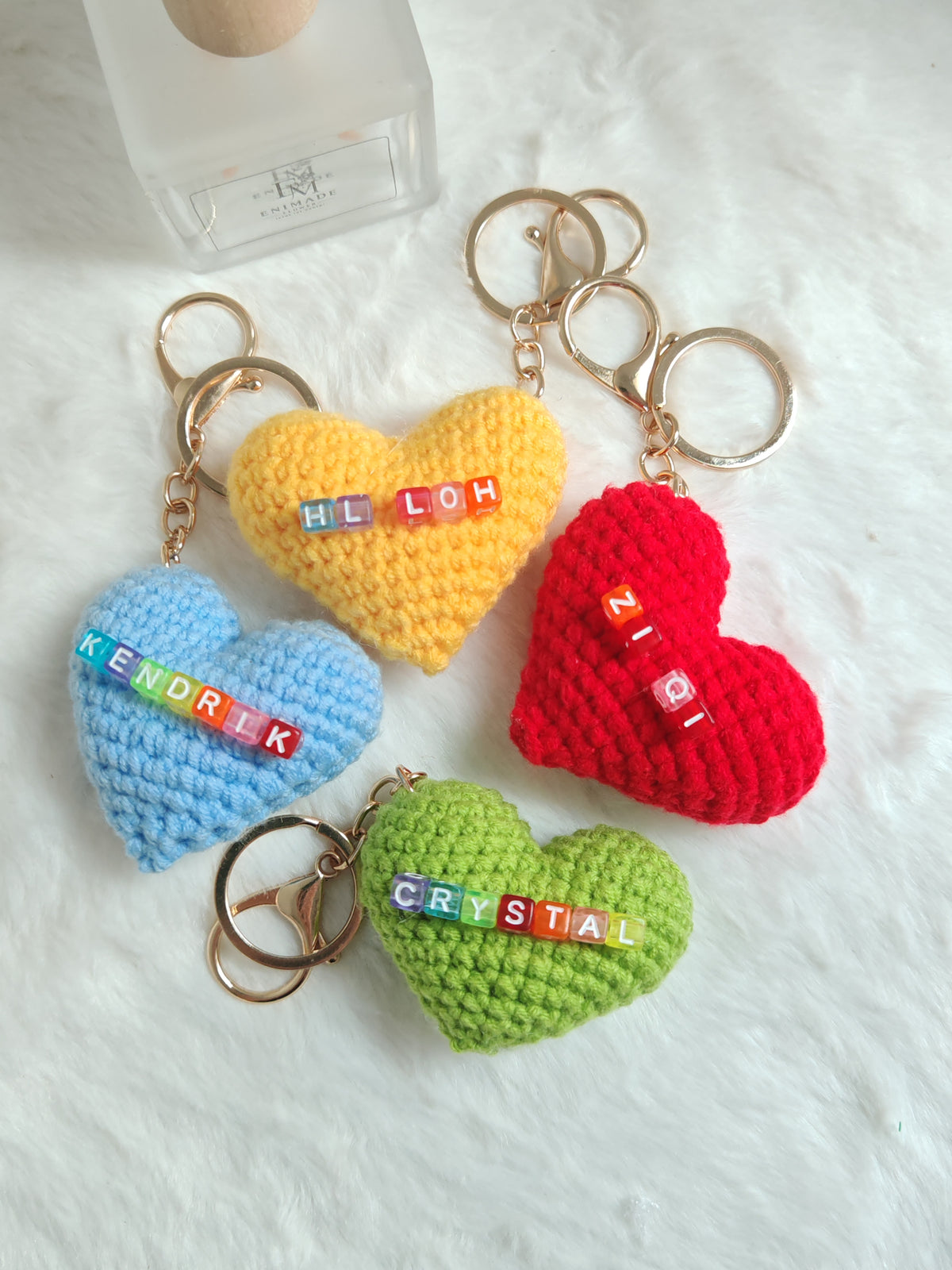 Pernalised Heart Keychain with Name ❤️🧡💛💚💙