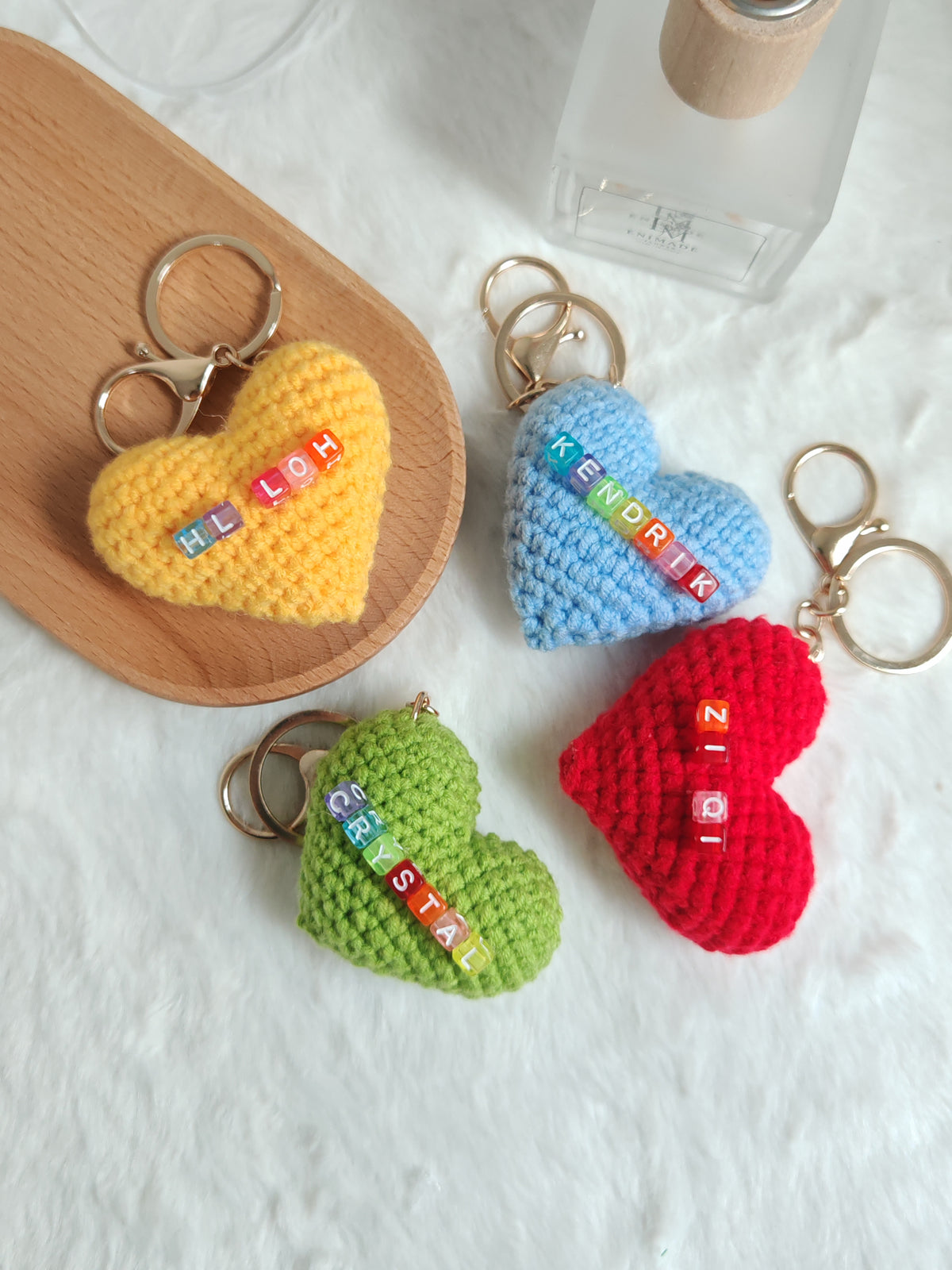 Pernalised Heart Keychain with Name ❤️🧡💛💚💙