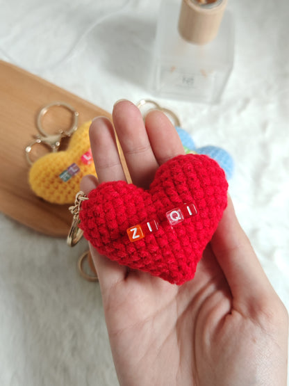 Pernalised Heart Keychain with Name ❤️🧡💛💚💙