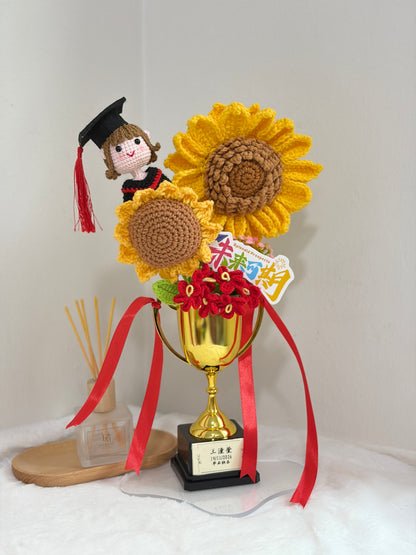 Graduation Trophy Bouquet | Double Sunshine 🌻🎓🏆