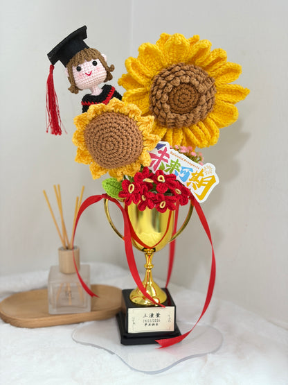 Graduation Trophy Bouquet | Double Sunshine 🌻🎓🏆