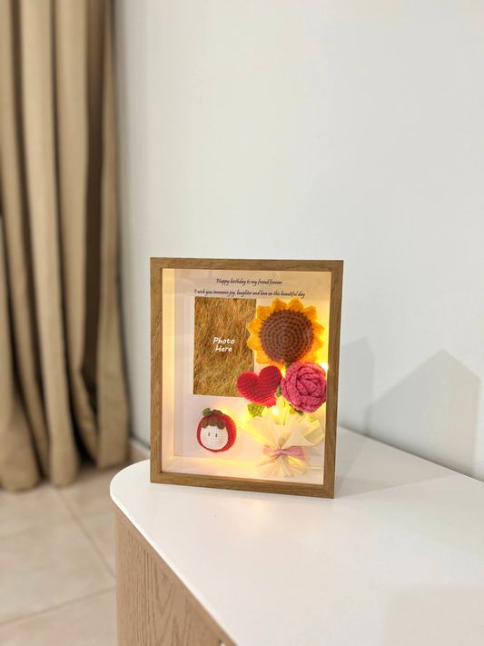 Heart Rose Photo Frame | Mini Flower Bouquet ❤️🌹