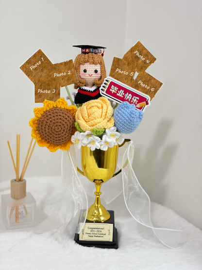 Graduation Trophy Bouquet + Photo | Flowers Bloom 🌻🎓🏆