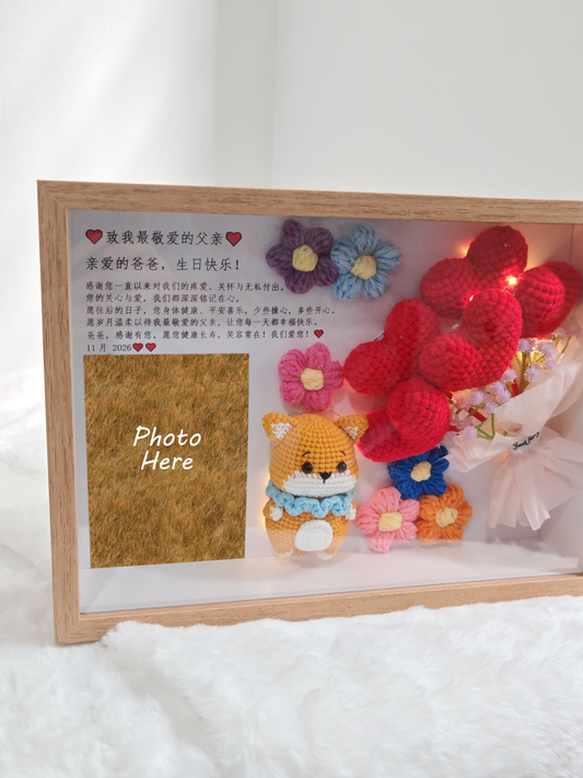 Birthday Photo Flower Frame | Thank You Father | Chinese Zodiac 🌻❤️📸 (A4 Size)