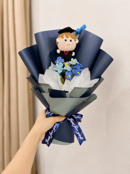 💙 Blue Graduation Bouquet | Forget-Me-Not Blooms 🎓