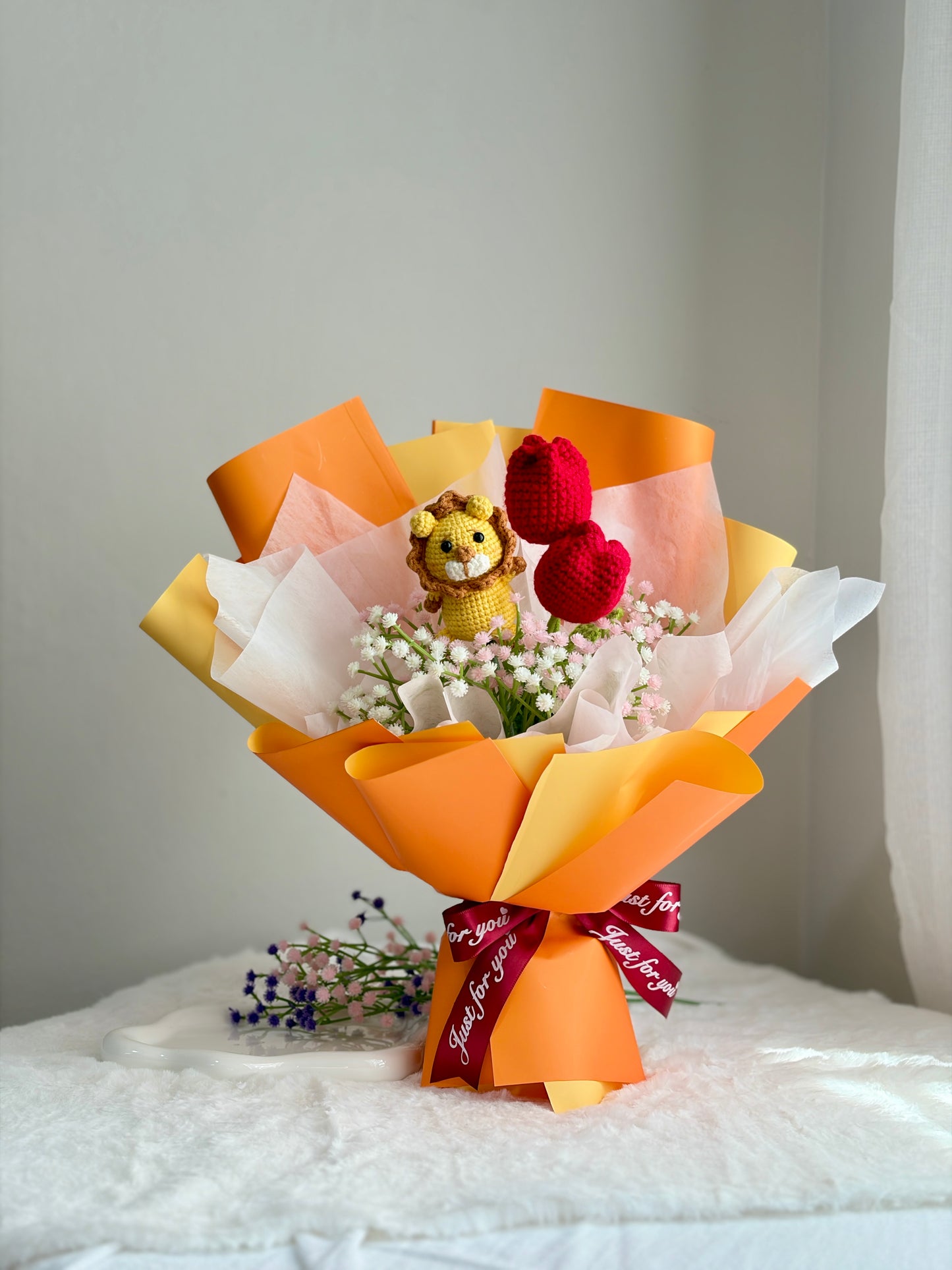 Coming-of-Age Ceremony | Lion Crochet Bouquet 🦁 (Lion Keychain Included)