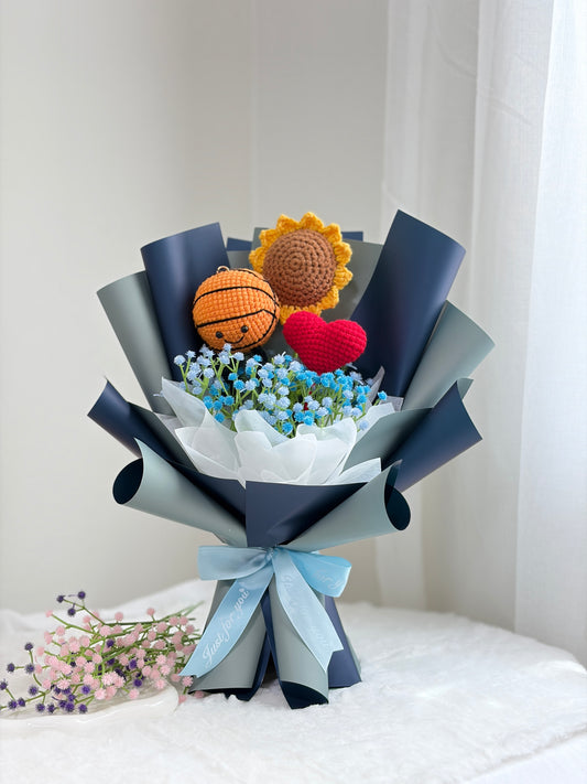 Coming-of-Age Ceremony | Basketball Crochet Bouquet 🏀 (Basketball Keychain Included)