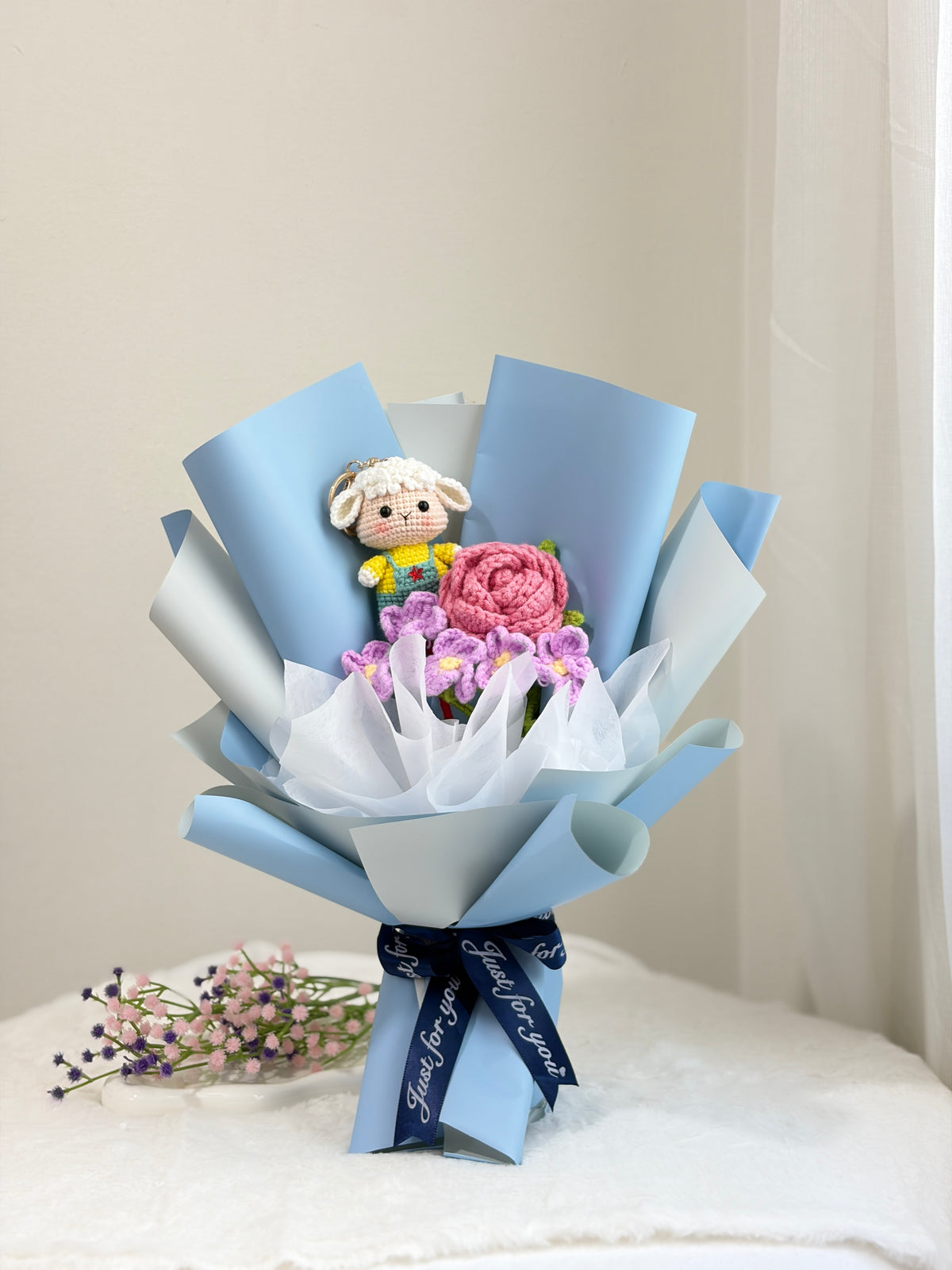 Sheep Crochet Bouquet 🐑  (Sheep Keychain Included)