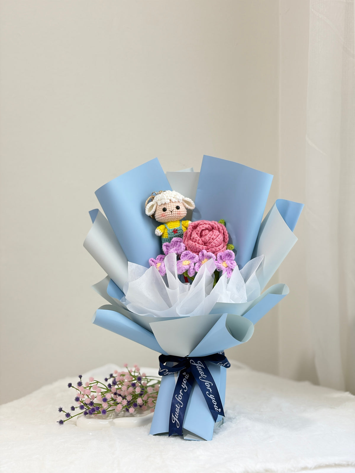 Sheep Crochet Bouquet 🐑  (Sheep Keychain Included)