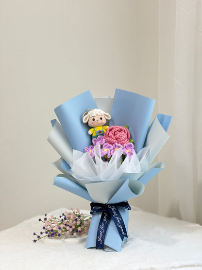 Sheep Crochet Bouquet 🐑  (Sheep Keychain Included)