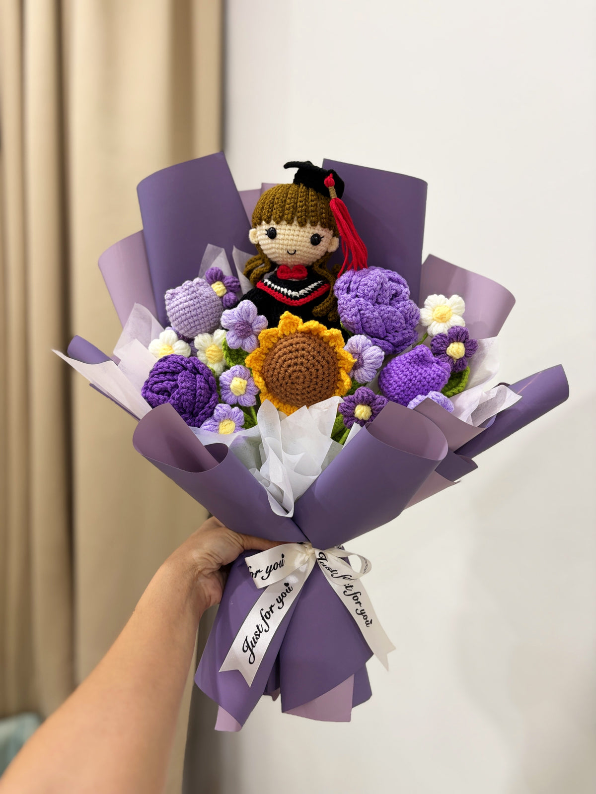 💜 Purple Graduation Bouquet 🎓 (Big Doll)