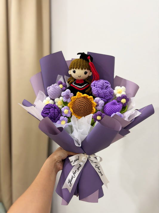 💜 Purple Graduation Bouquet 🎓 (Big Doll)