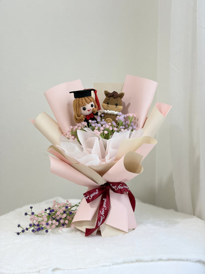 Soft Pink Graduation Bouquet | Horse | Chinese Zodiac 🎓