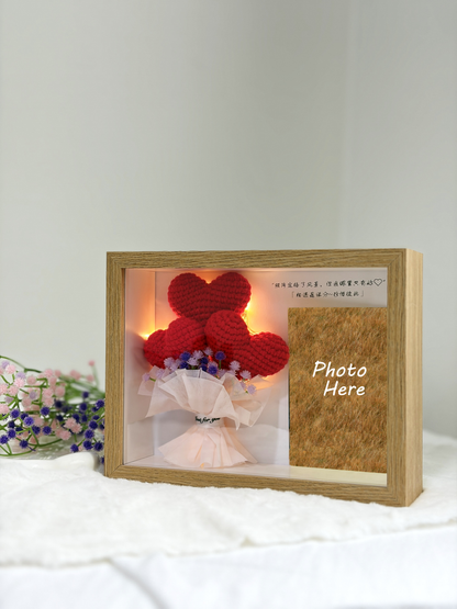 Mini Heart Bouquet Photo Frame | Valentine’s & Anniversary Gift ❤️ (8 Inches)