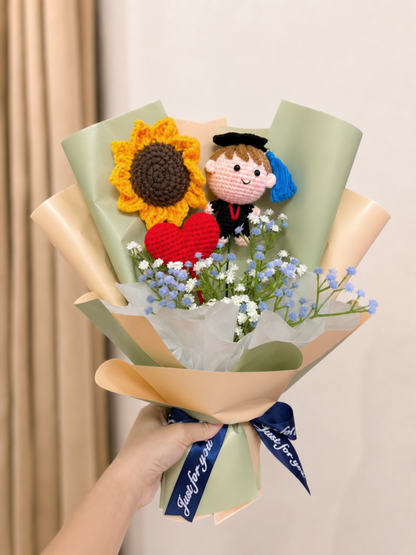 💚💙 Sunflower Love Graduation Bouquet 🎓