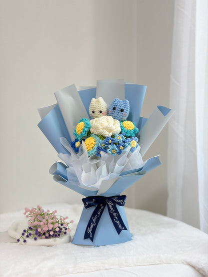 Tulip Doll Flower Bouquet | Blue Theme 🌷