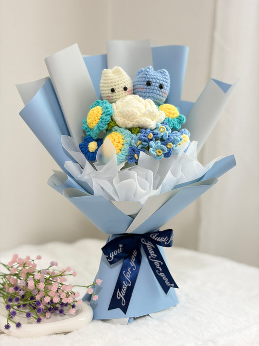 Tulip Doll Flower Bouquet | Blue Theme 🌷