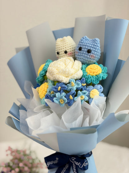 Tulip Doll Flower Bouquet | Blue Theme 🌷