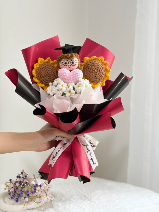 Claret Graduation Bouquet | Sunflowers Love 🎓💗