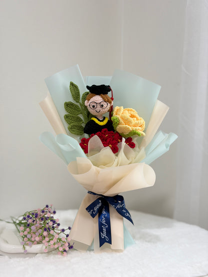 Soft Graduation Bouquet | Rosy Leaves 🎓🌹