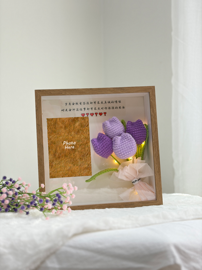🌷 Mini Tulip Bouquet Photo Frame | Purple