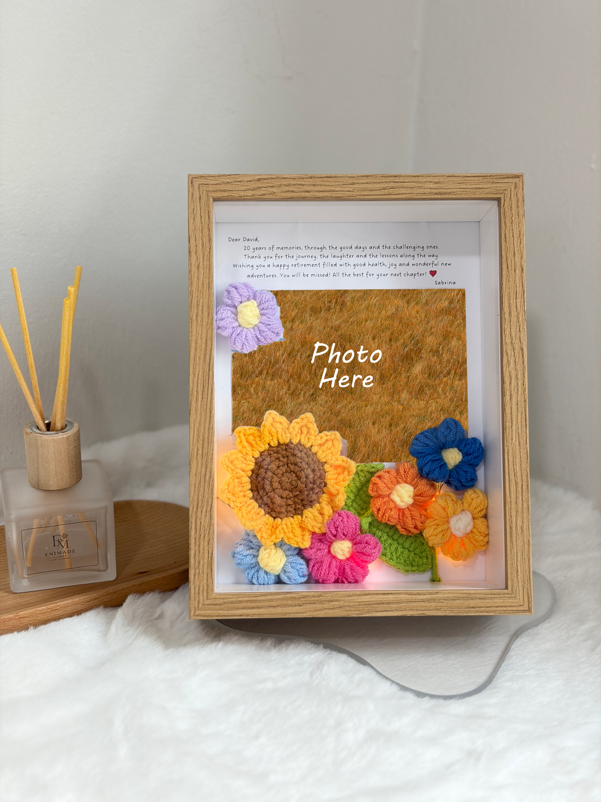 Classic Photo Frame | Sunflower & Puff (8 Inches)
