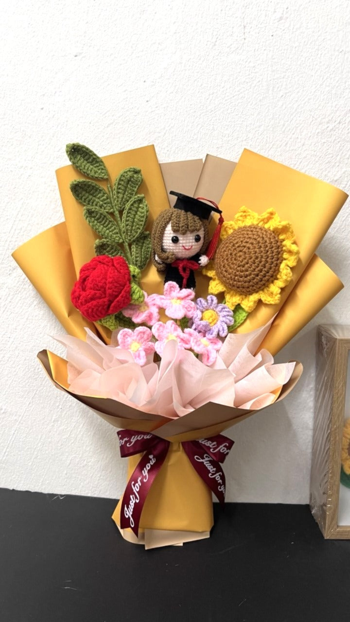 Rose & Sunflower Graduation Bouquet 🌹🌻🎓