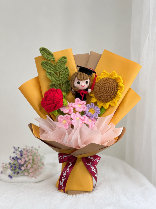 Sunflower Rose Graduation Bouquet | Boy & Girl 🌻🎓