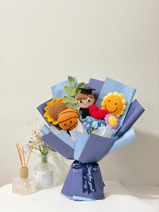 Shoot For Future Graduation Bouquet | Basketball Doll 🏀🎓