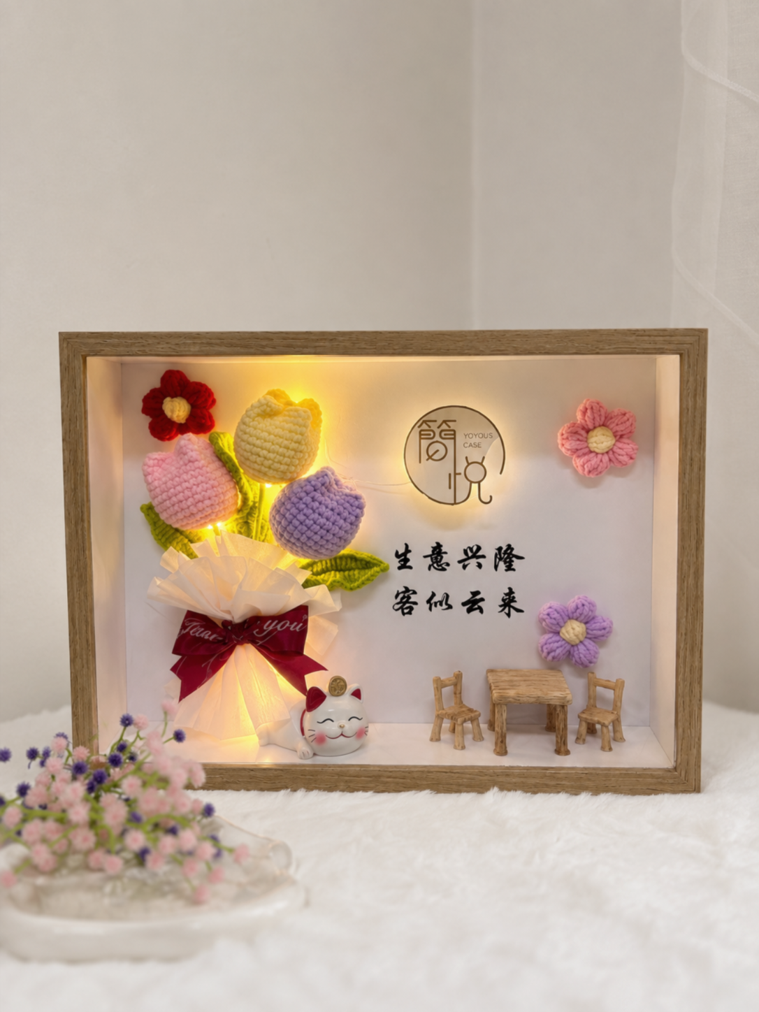 Classic Housewarming Flower Frame | Mini Tulip Bouquet 🏡