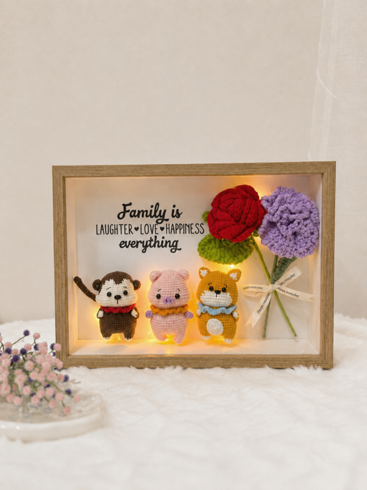 Animal Family Flower Frame | Chinese Zodiacs (A4 Size)
