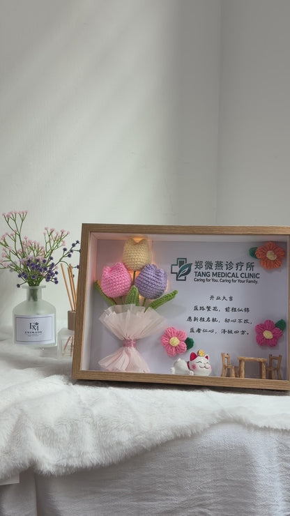 Classic Grand Opening Flower Frame | Mini Tulip Bouquet 🏡