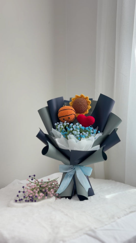Coming-of-Age Ceremony | Basketball Crochet Bouquet 🏀 (Basketball Keychain Included)