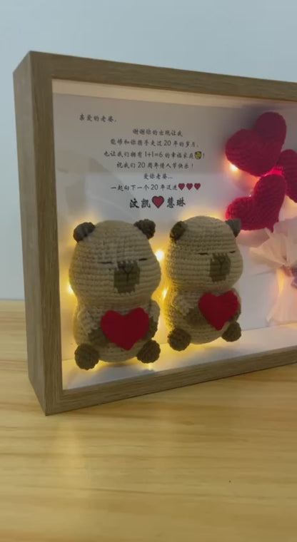 Love Capybara Couple Frame | Valentine & Anniversary Gift ❤️