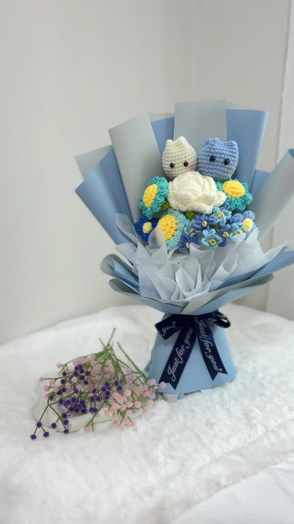 Tulip Doll Flower Bouquet | Blue Theme 🌷