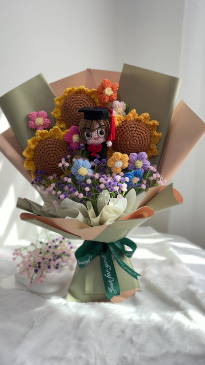 Flower Blooms Graduation Bouquet | Sage Green 🌻🎓