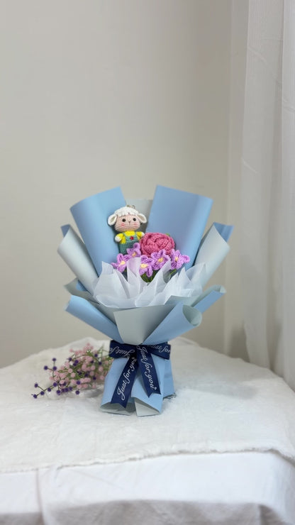 Sheep Crochet Bouquet 🐑  (Sheep Keychain Included)