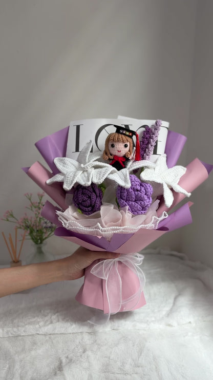 Rose and Lily Graduation Bouquet | Purple Theme 🎓